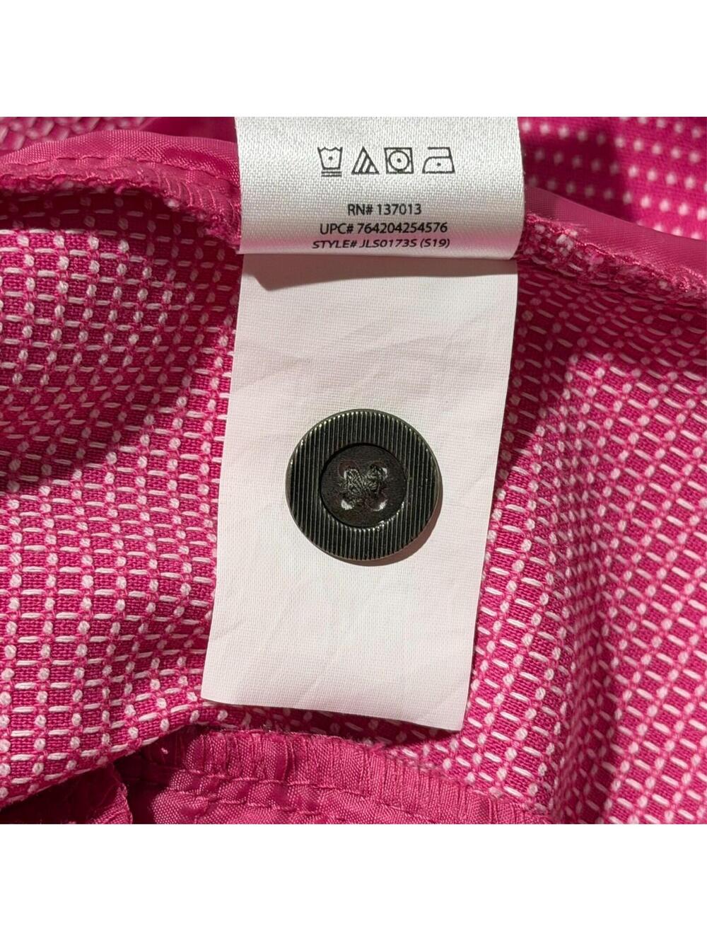 Isaac Mizrahi Women's Chino Shorts Pink White Micro Dots Bright Preppy Casual 10 - Picture 12 of 12